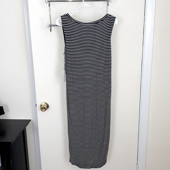 Leith B/W Striped Knit Midi-Dress | Size M - Picture 2 of 6